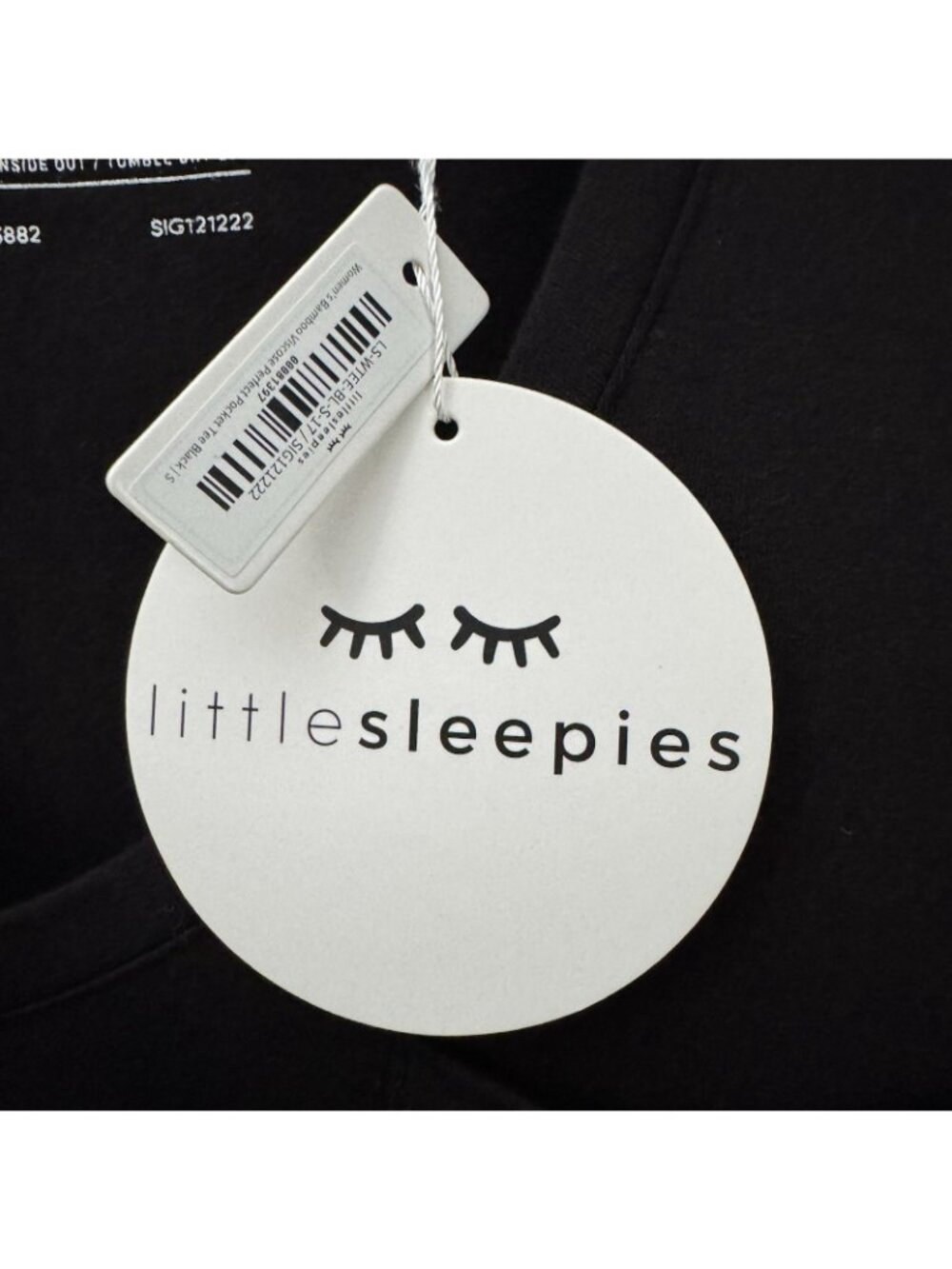Little Sleepies Women’s S Black Bamboo Viscose Perfect Pocket Tee NWT - Picture 4 of 9